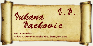 Vukana Mačković vizit kartica